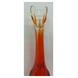 Vintage Viking Glass Amberina Swung Vase