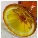 Vintage Viking Glass Amberina Swung Vase