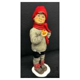 Two Vintage Norwegian Figurines by Candy Designs including Vintage Norway Candy Design Girl Figurine Basket of Apples 10” Carl Larsson