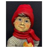 Two Vintage Norwegian Figurines by Candy Designs including Vintage Norway Candy Design Girl Figurine Basket of Apples 10” Carl Larsson