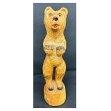 Hand Carved Wooden Bear and Viking Figurines