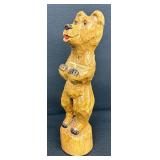 Hand Carved Wooden Bear and Viking Figurines