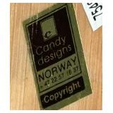 Vintage Candy Designs Norway Girl Wood Bucket Candle Holder 9.5"