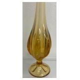 Vintage Amber Glass Swung Vase