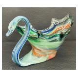 Vintage Sooner Slag Glass Swan