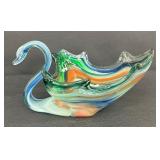 Vintage Sooner Slag Glass Swan