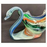 Vintage Sooner Slag Glass Swan
