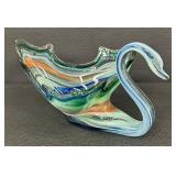 Vintage Sooner Slag Glass Swan