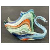 Vintage Sooner Slag Glass Swan
