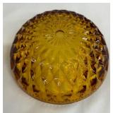 Vintage Indian Glass Amber Glass Lidded Candy Dish