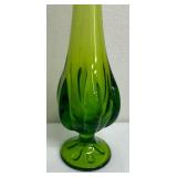 Vintage Viking Glass Avocado Green Swung Vase