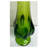Vintage Viking Glass Avocado Green Swung Vase