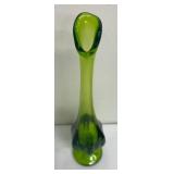 Vintage Viking Glass Avocado Green Swung Vase