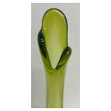 Vintage Viking Glass Avocado Green Swung Vase
