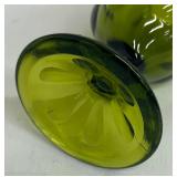 Vintage Viking Glass Avocado Green Swung Vase