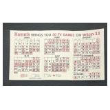 Hamms Beer Minnesota Twins Baseball Schedule Pamphlets including the 1964 Season