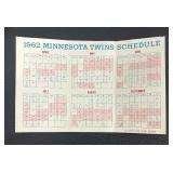 Vintage 1962 and 1963 Minnesota Twins Baseball Schedule Pamphlets