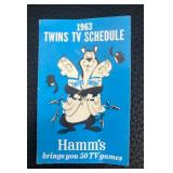 Vintage 1962 and 1963 Minnesota Twins Baseball Schedule Pamphlets