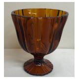 Vintage Mid Century Empoli Amber Glass Pedestal Candy Dish, Footed Bowl and More!