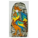 Vintage Bischoff Brandy Rooster Decanter Hand Painted Italian