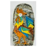 Vintage Bischoff Brandy Rooster Decanter Hand Painted Italian