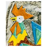 Vintage Bischoff Brandy Rooster Decanter Hand Painted Italian