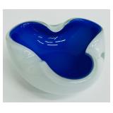 Stunning Art Glass Decor including Floral Vintage Peggy Karr Pansies Fused Art Glass Bowl Ruffled Edge, Enamel Signed Covered Dish and More!