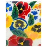 Stunning Art Glass Decor including Floral Vintage Peggy Karr Pansies Fused Art Glass Bowl Ruffled Edge, Enamel Signed Covered Dish and More!