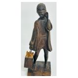 Antique Carved Wood Folk Art Figurine