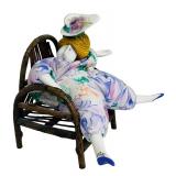 Vintage Signed Poupee Millet Doll and Chair