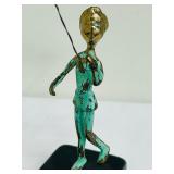 Vintage Malcolm Moran Mid Century Bronze Statue of a Boy with a Kite