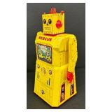 Vintage Rescue Tin Metal Robot R-1 with Bum N