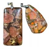 Two Brecciated Jasper Pendants / Two Ibis Jasper Pendants