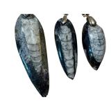 Three Orthoceras Pendants