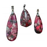 Three Brecciated Jasper Cabochon Pendants