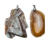 Polished Agate Pendants including a Beautiful Polished Lace Agate Pendant