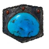 Vintage Silver and Turquoise Buckle