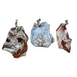 Three Beautiful Lace Agate Pendants