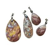 Four Jasper Gemstone Cabochon Pendants