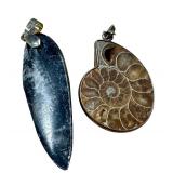 Orthoceras and Ammonite Fossil Pendants