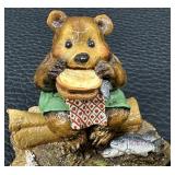 Wee Forest Folk Bears - Lunch on a Log  BB-3 - 1995