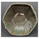 Longaberger Large Christmas Basket with Plaid Liner and Plastic Insert - 1997