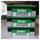 SIERRA TIPPED GAME KING 270 WIN 140 gr AMMUNITION ** LOT OF 3 BOXES