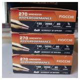 FIOCCHI 270 WINCHESTER 130 gr 3050 fps ** 3 boxes in this lot