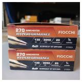 FIOCCHI 270 WINCHESTER 130 gr 3050 fps ** 2 boxes in this lot