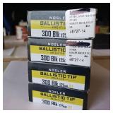 NOSLER BALLISTIC TIP AMMUNITION ** 300 BLACK ** 125 gr ** 4 BOXES IN THIS LOT