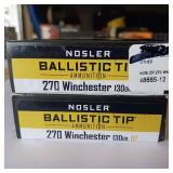 NOSLER BALLISTIC TIP AMMUNITION ** 270 WIN ** 130 gr ** 2 BOXES IN THIS LOT
