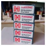 HORNADY SUBSONIC 300 BLACKOUT ** 190 gr SUB-X ** LOT OF 5 BOXES!