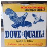 VINTAGE WINCHESTER DOVE AND QUAIL SHOTSHELL BOX WITH AMMO ** MADE IN USA **