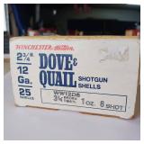 VINTAGE WINCHESTER DOVE AND QUAIL SHOTSHELL BOX WITH AMMO ** MADE IN USA **